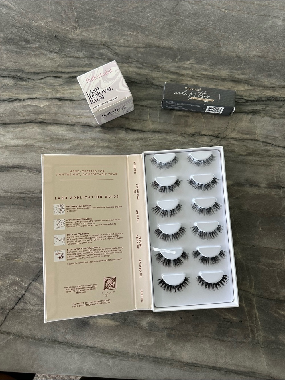 Flutterhabit False Lash Set with Lash Removal Balm - Black